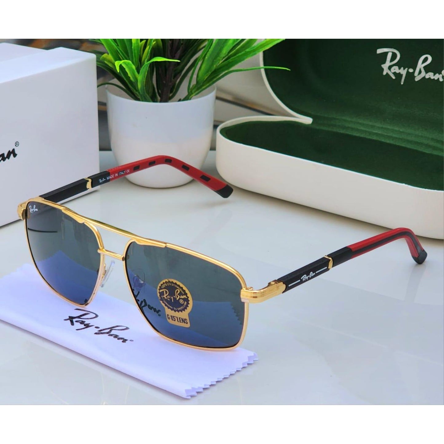 Ray-Ban Latest Fancy All Season Special RB Square 9713 Trending Hot Favorite Fashionable Sunglass For Unisex.