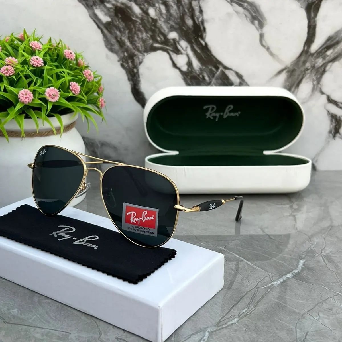 Ray ban aviator green 2024 3517