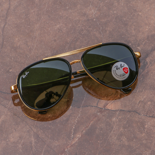 RAY-BAN Green & Gold 4414 Causal Latest Sunglass For Unisex.