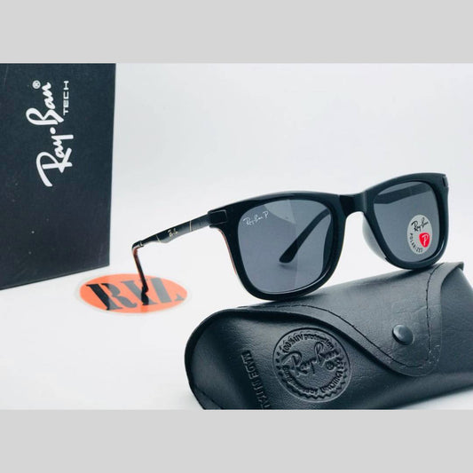 RAY-BAN Black & Black 4287 Square Metal Ingis Causal All Suitable Sunglass For Men Women.