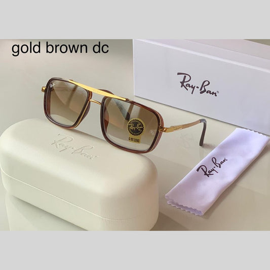 RAY-BAN Brown Shaded & Gold 4413 Square Causal Latest Sunglass For Unisex.