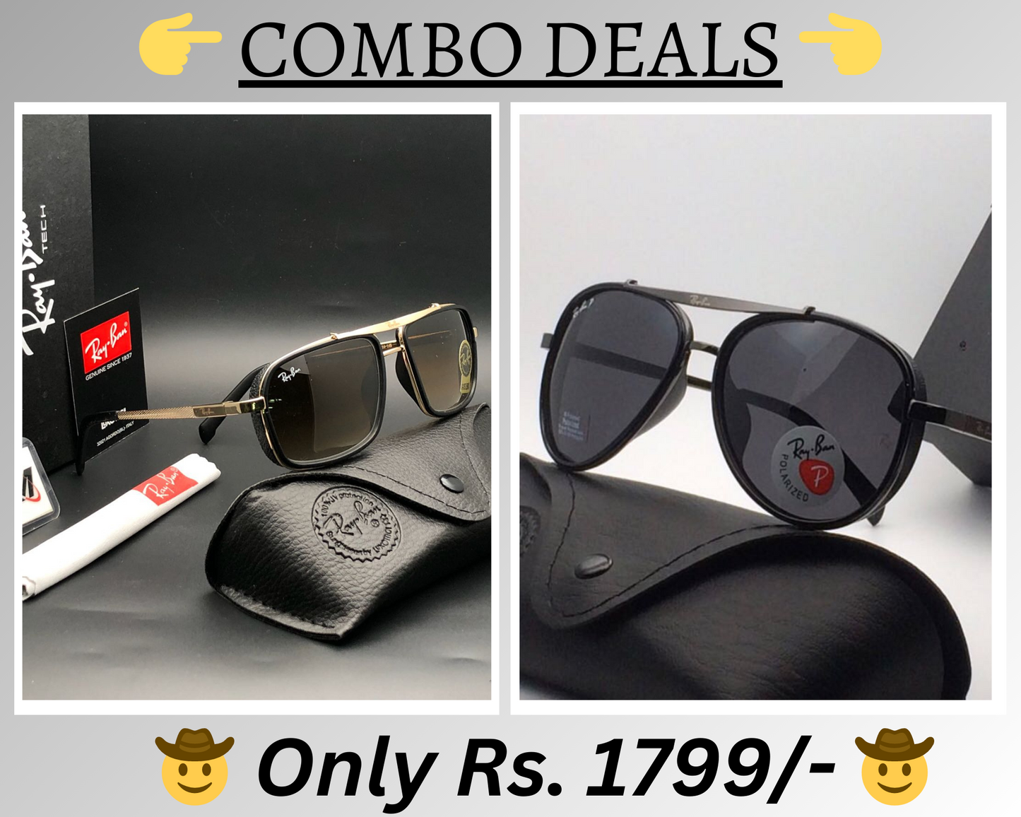 New Top Trending Men's Pack Of 2 Combo Hot Favourite Wintage Sunglass For Unisex.