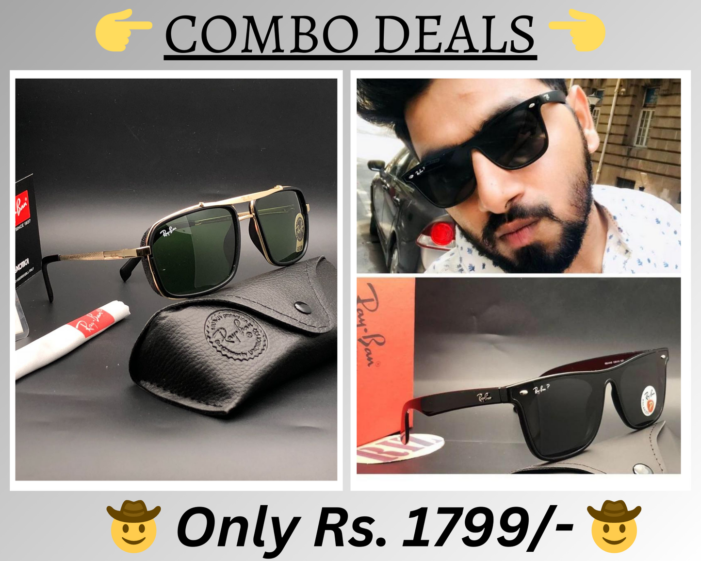 New Top Trending Men's Pack Of 2 Combo Hot Favourite Wintage Sunglass For Unisex.