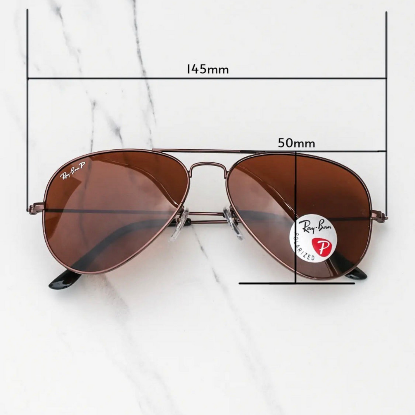 RAY-BAN Brown & Brown 3026 Aviator Causal Latest Sunglass For Unisex.