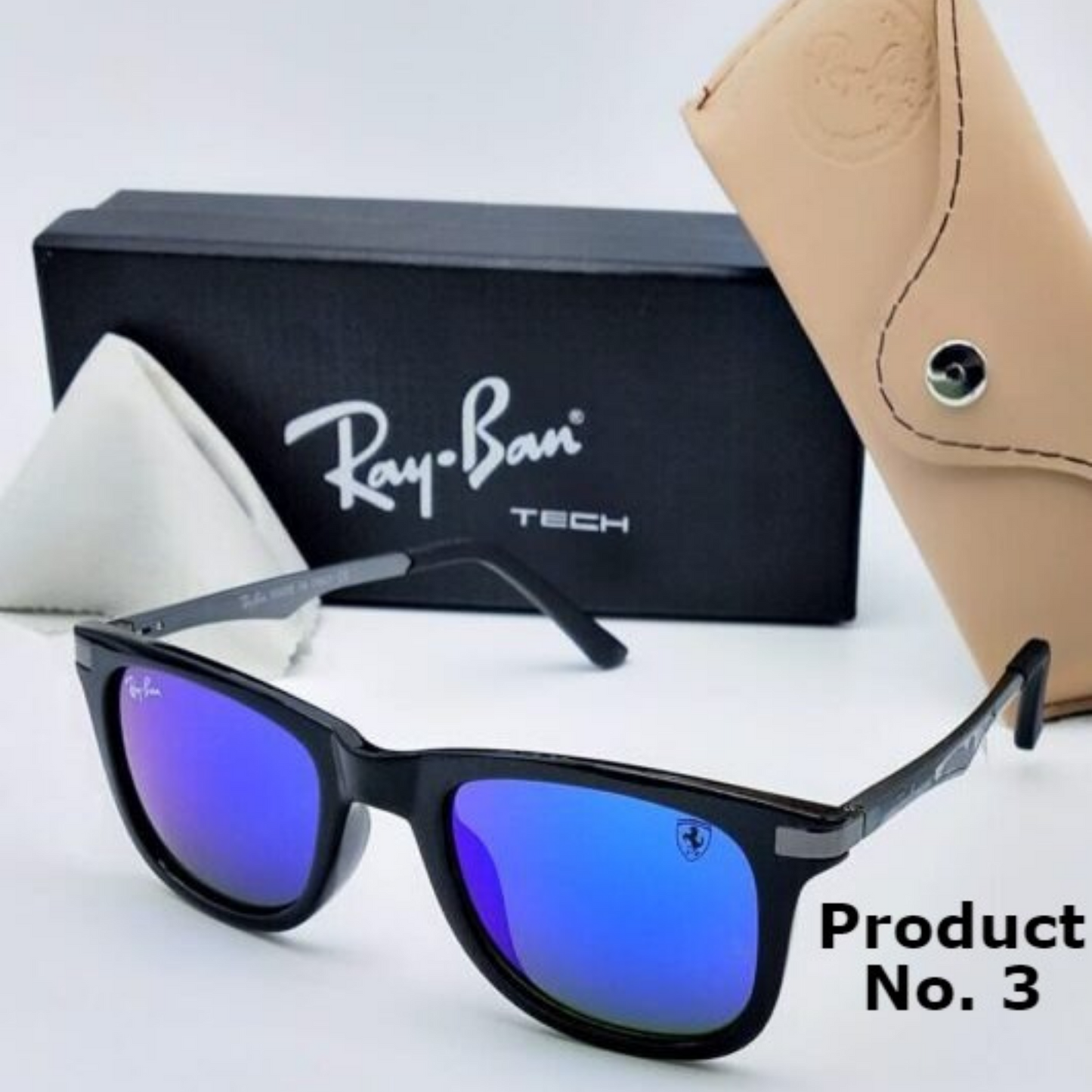 RAY-BAN New Addition Blue & Black 4287 Square Sunglass For Unisex