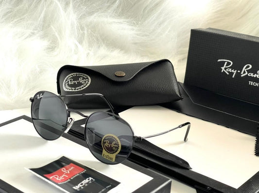 RAY-BAN New Stylish Attractive Black & Black 3447 Round Sunglass For Unisex