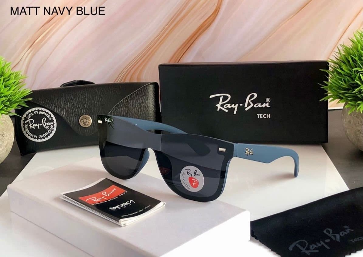 RAY-BAN Black & Black 650 Flat Square Trendy Hot Favourite Wintage Sunglass For Unisex.