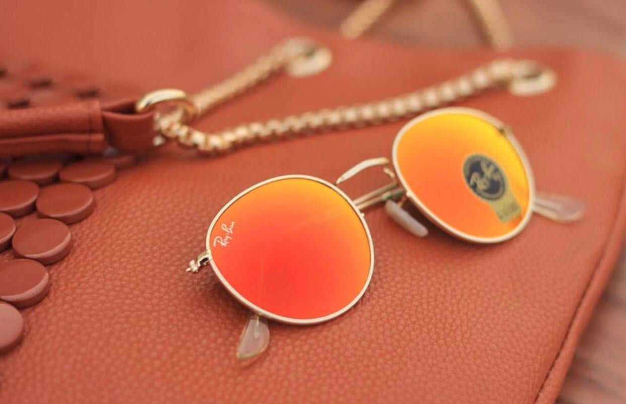 RAY-BAN Orange & Gold ( 3447) New 26-mm Men's Sunglasses.