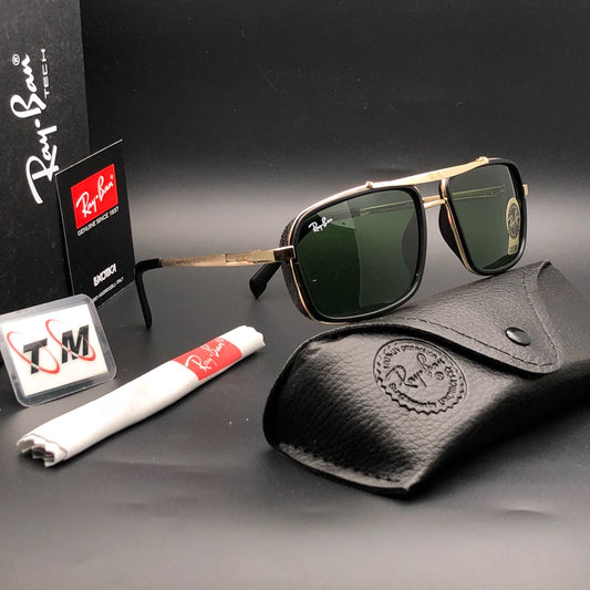 RAY-BAN Green & Gold 4413 Square Side Cap Hot Favourite Wintage Sunglass For Unisex.