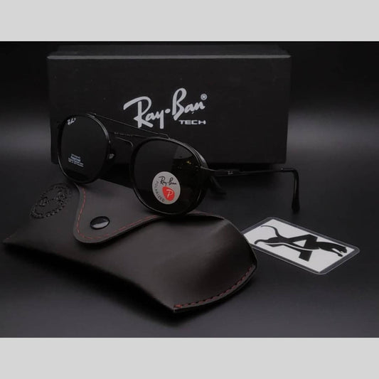 RAY-BAN Black & Black 4612 Round Side Cap Causal Free All Suitable Sunglass For Men Women.