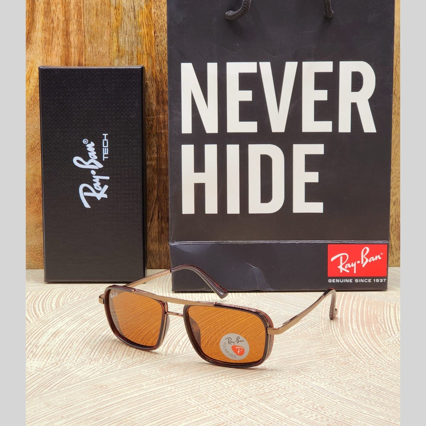 RAY-BAN Brown & Brown 4413 Square Causal Latest Sunglass For Unisex.