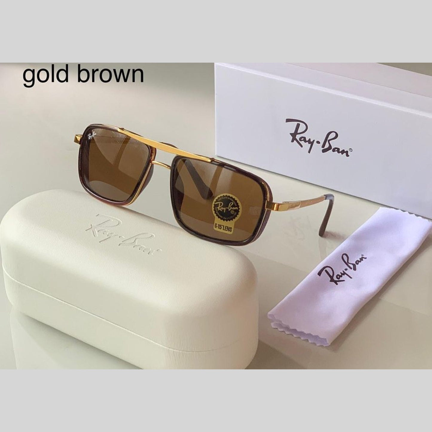Brown & Gold 4413 Square Causal Latest Sunglass For Unisex.