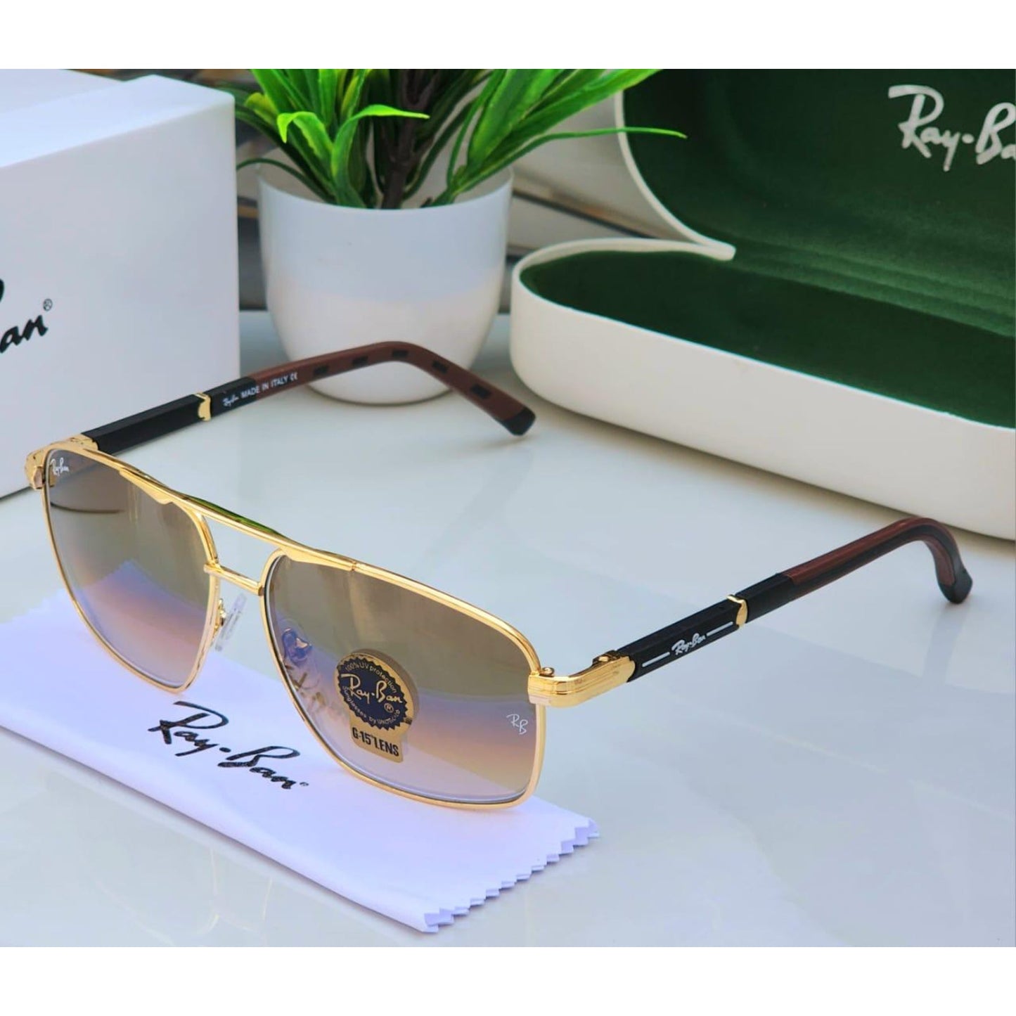 Ray-Ban Latest Fancy All Season Special RB Square 9713 Trending Hot Favorite Fashionable Sunglass For Unisex.