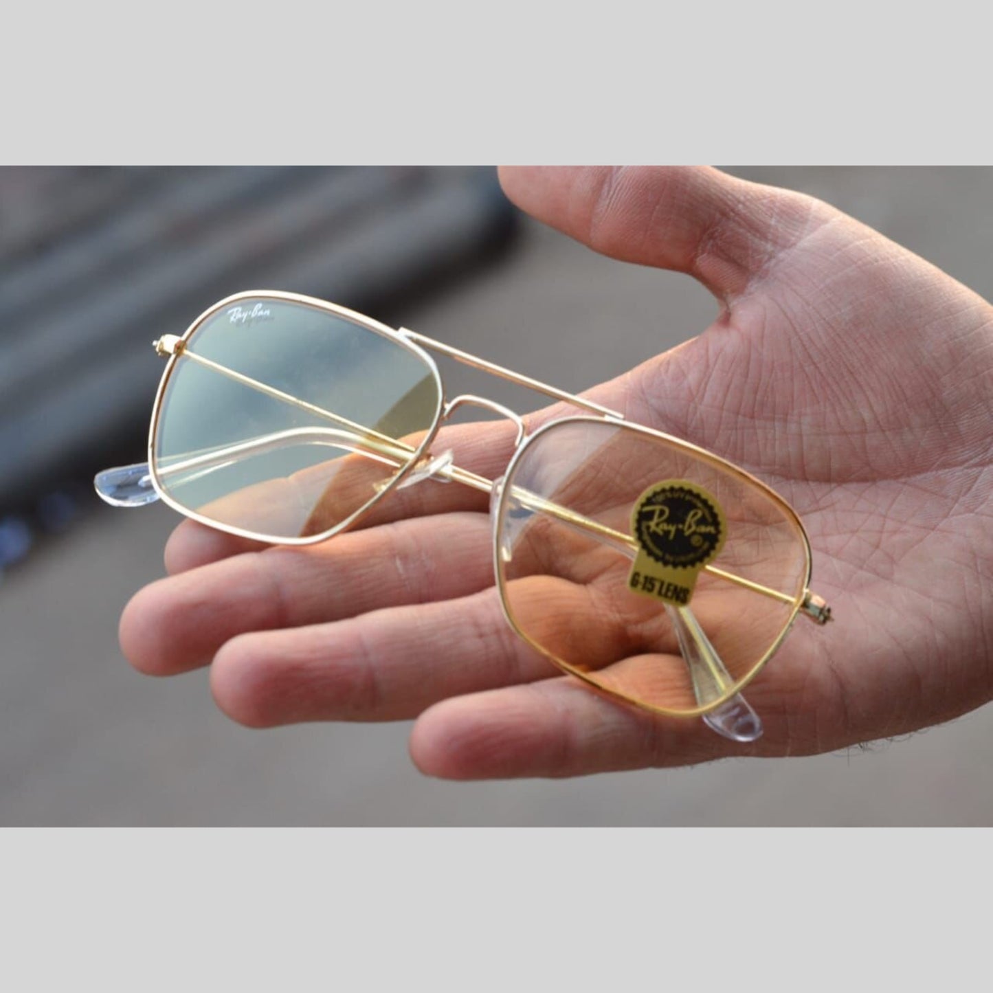New Attractive Clear & Gold 3136 Square Aviator Style Sunglass For Unisex