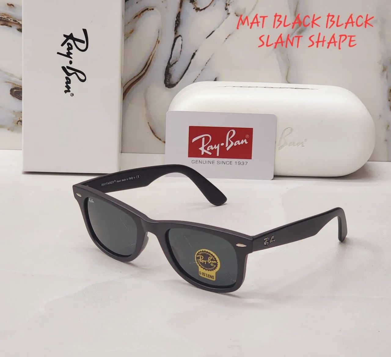 Black Black 2140 Wayfarer Slant Trendy Hot Favourite Wintage Sunglass For Unisex.