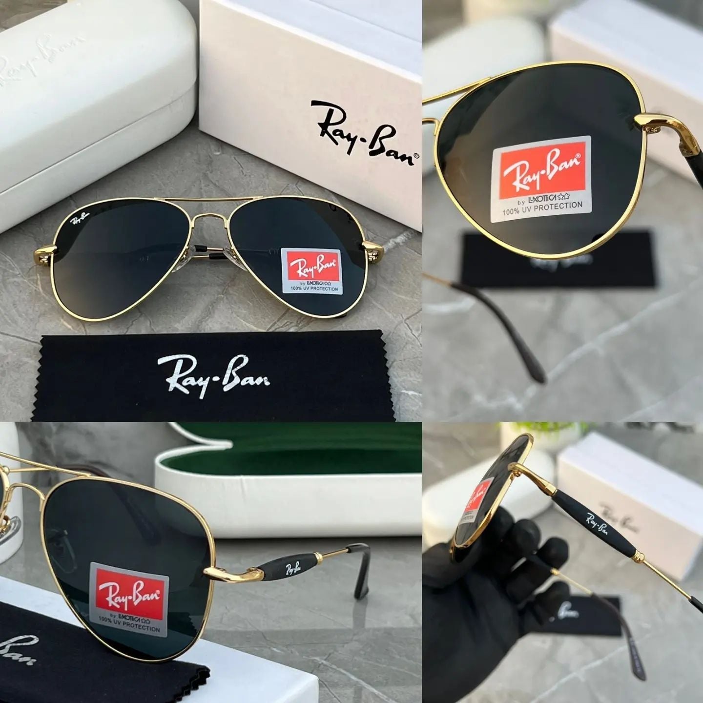 RAY-BAN New Top Trending Men's Pack Of 2 Combo Hot Favourite Wintage Sunglass For Unisex.