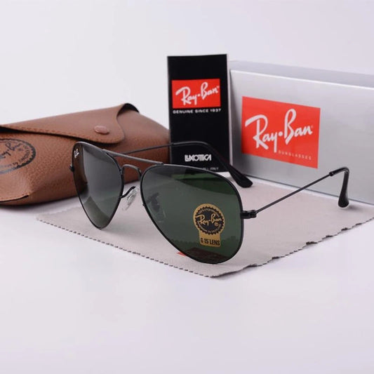 RAY-BAN Green & Black 3026 Aviator Trendy Hot Favourite Wintage Sunglass For Unisex.