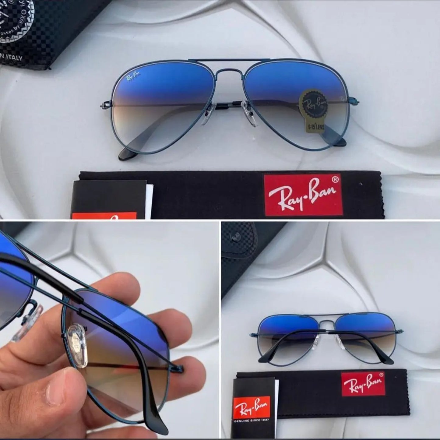 New Modern Stylish Addition Shaded Blue Shade & Gold 3026 Oval Sunglass For Unisex