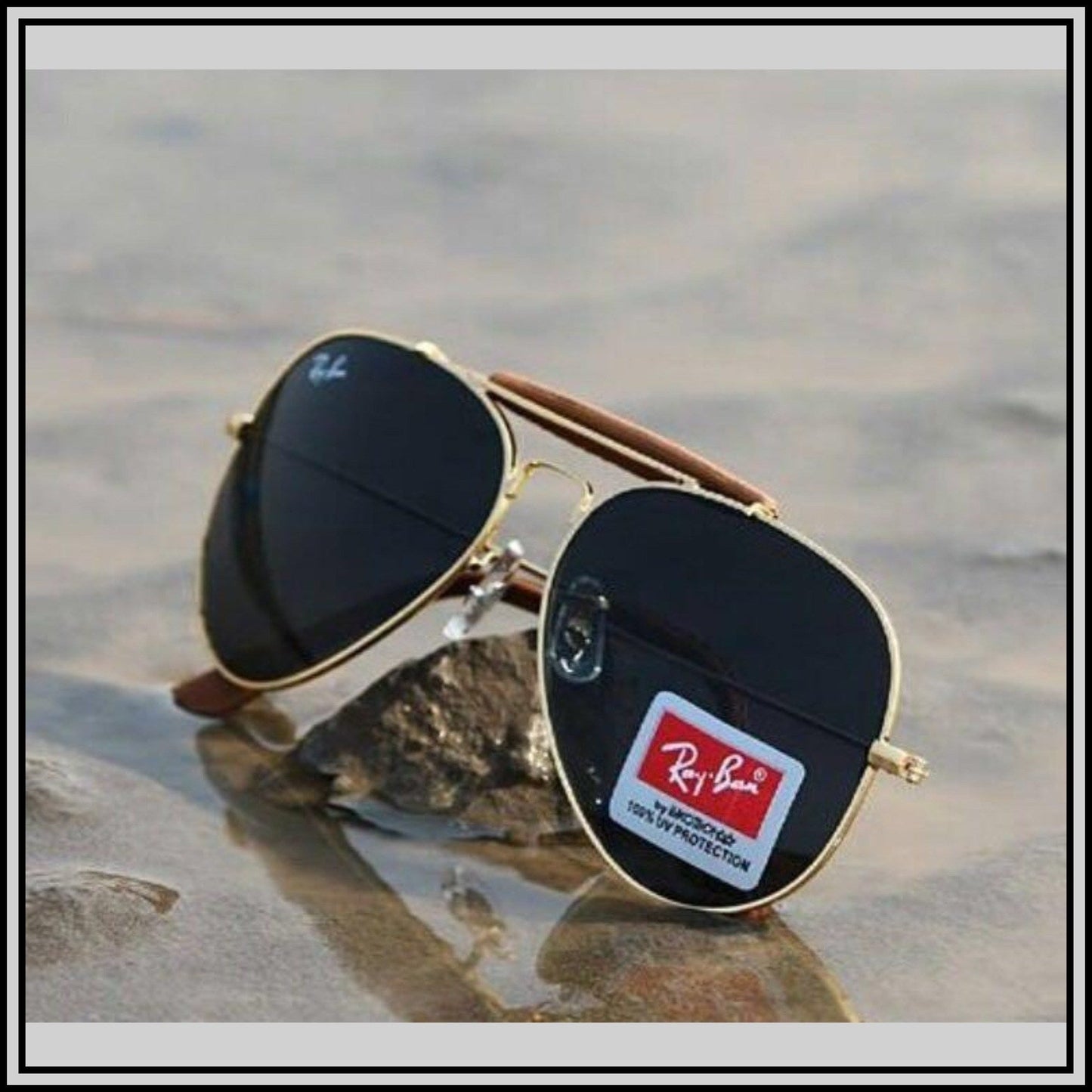 RAY-BAN Black & Gold ( 3422 ) New 26-mm Men's Sunglasses.