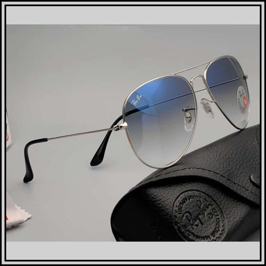 RAY-BAN Blue Dc & Silver ( 3026 ) New 26-mm Men's Sunglasses.