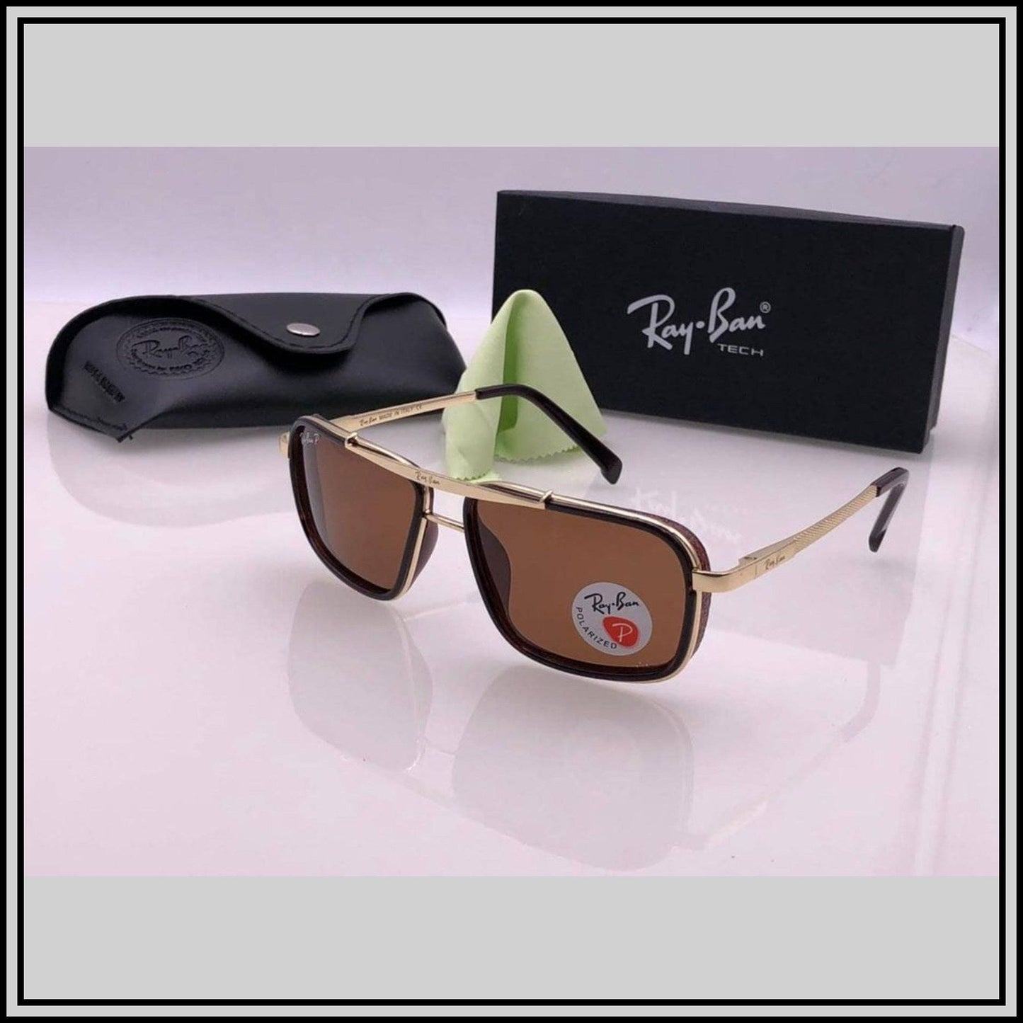 RAY-BAN Brown & Gold ( 4413 ) New 26-mm Men's Sunglasses.