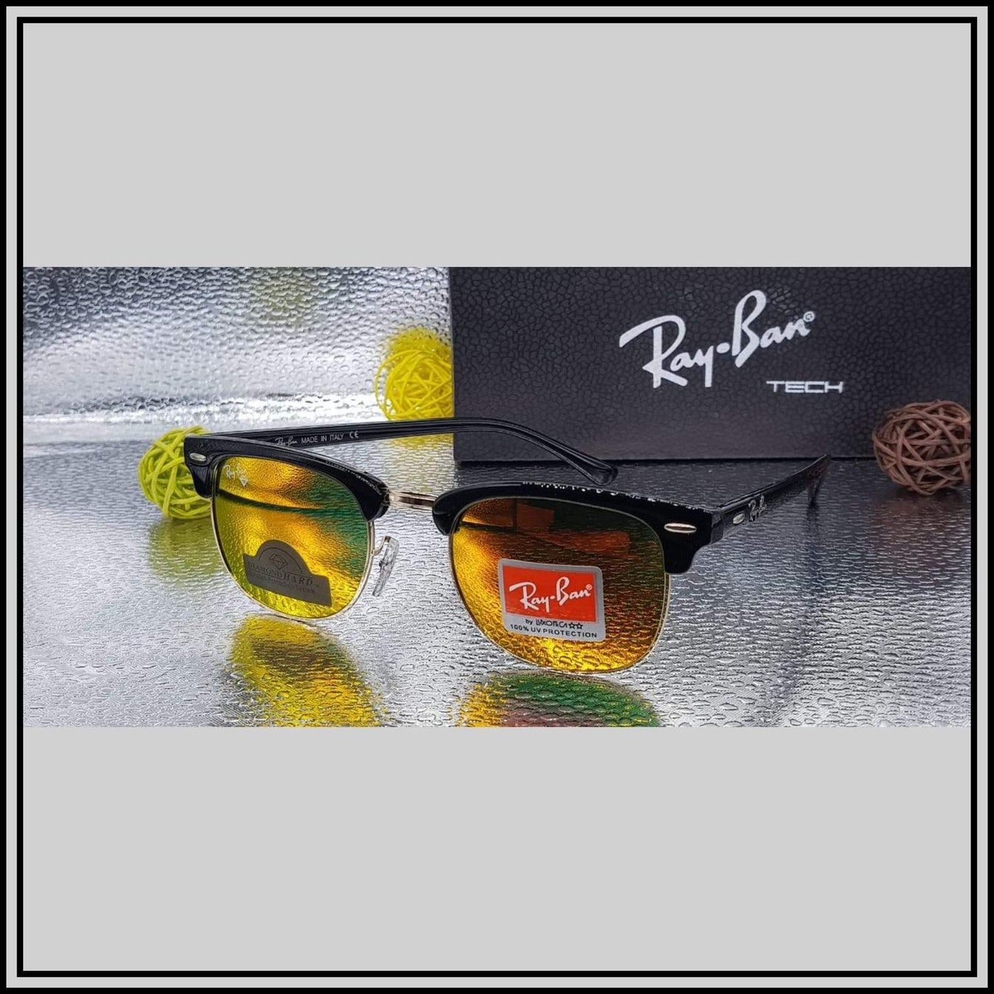 RAY-BAN Orange & Gold ( 3016 ) New 26-mm Men's Sunglasses.