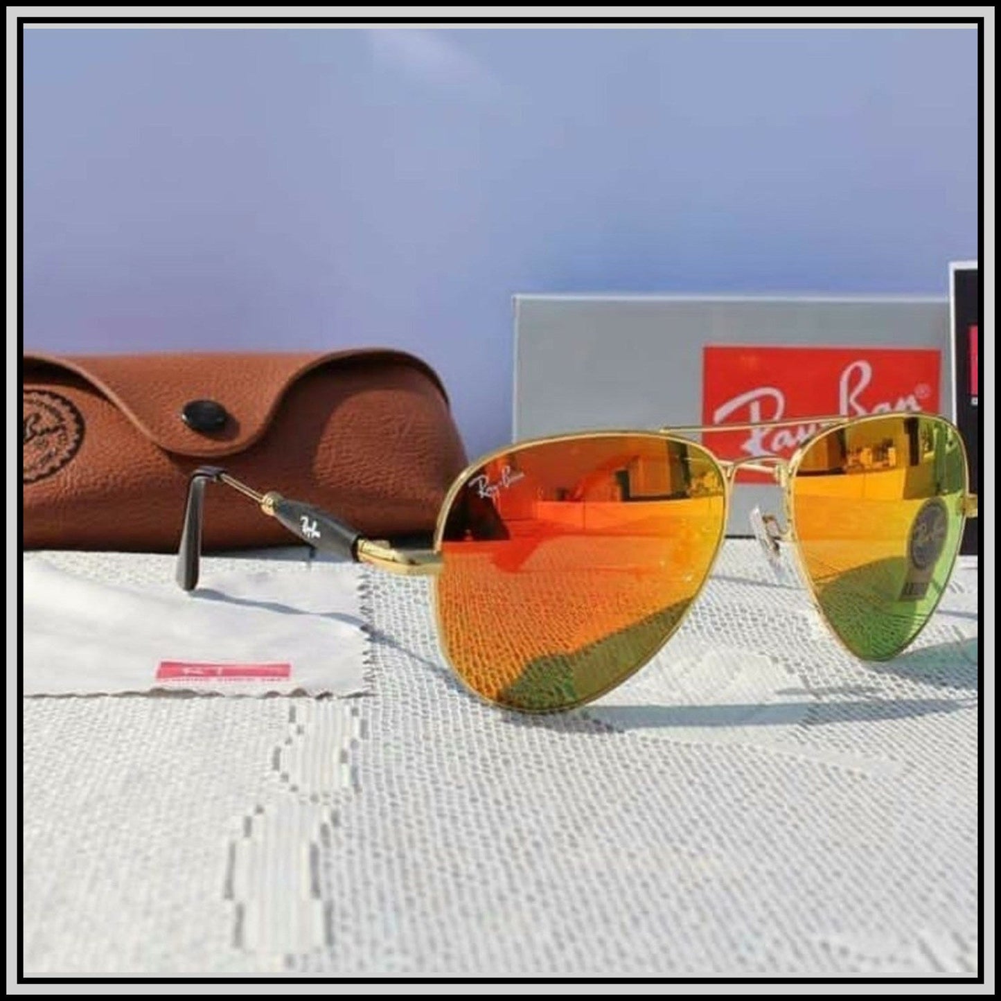 RAY-BAN Orange & Gold ( 3517 ) New 26-mm Men's Sunglasses.