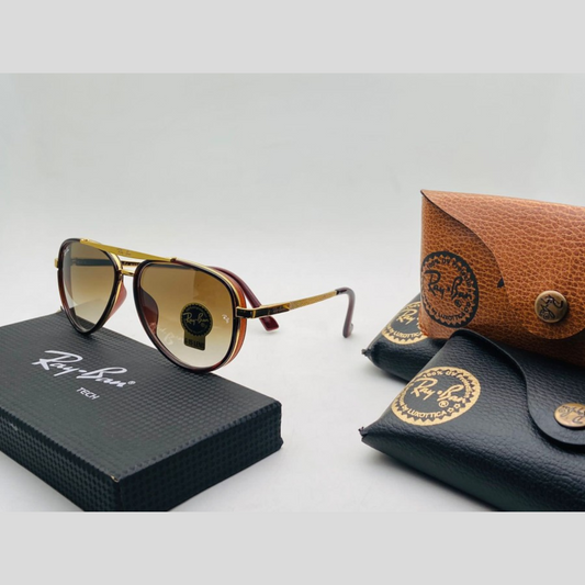Brown Shaded & Gold 4414 Causal Latest Sunglass For Unisex.