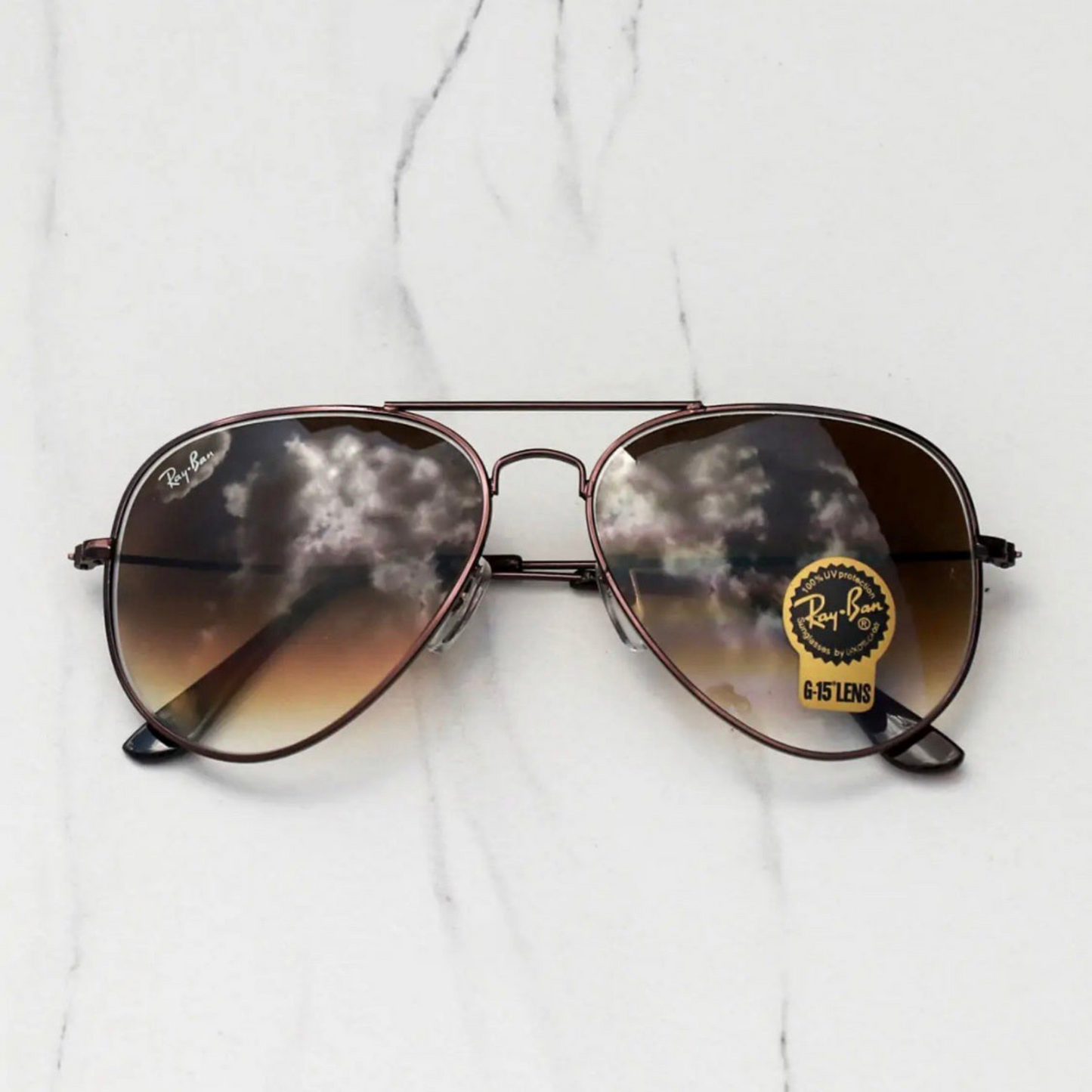 Brown Shaded & Brown 3026 Aviator Causal Latest Sunglass For Unisex.