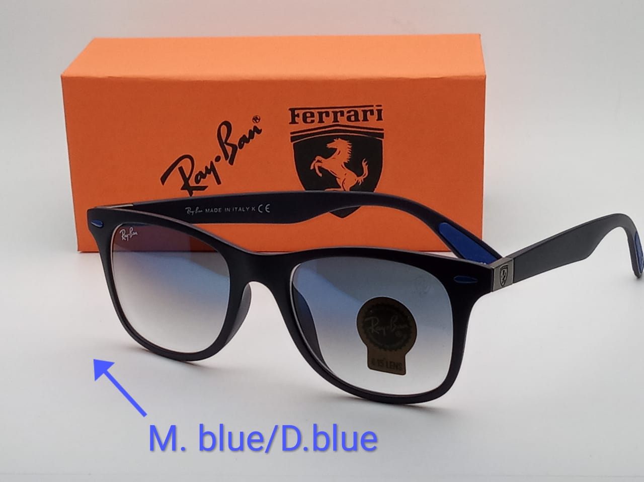 New Stylish Blue Shade & Black 4195 Square Sunglass For Unisex