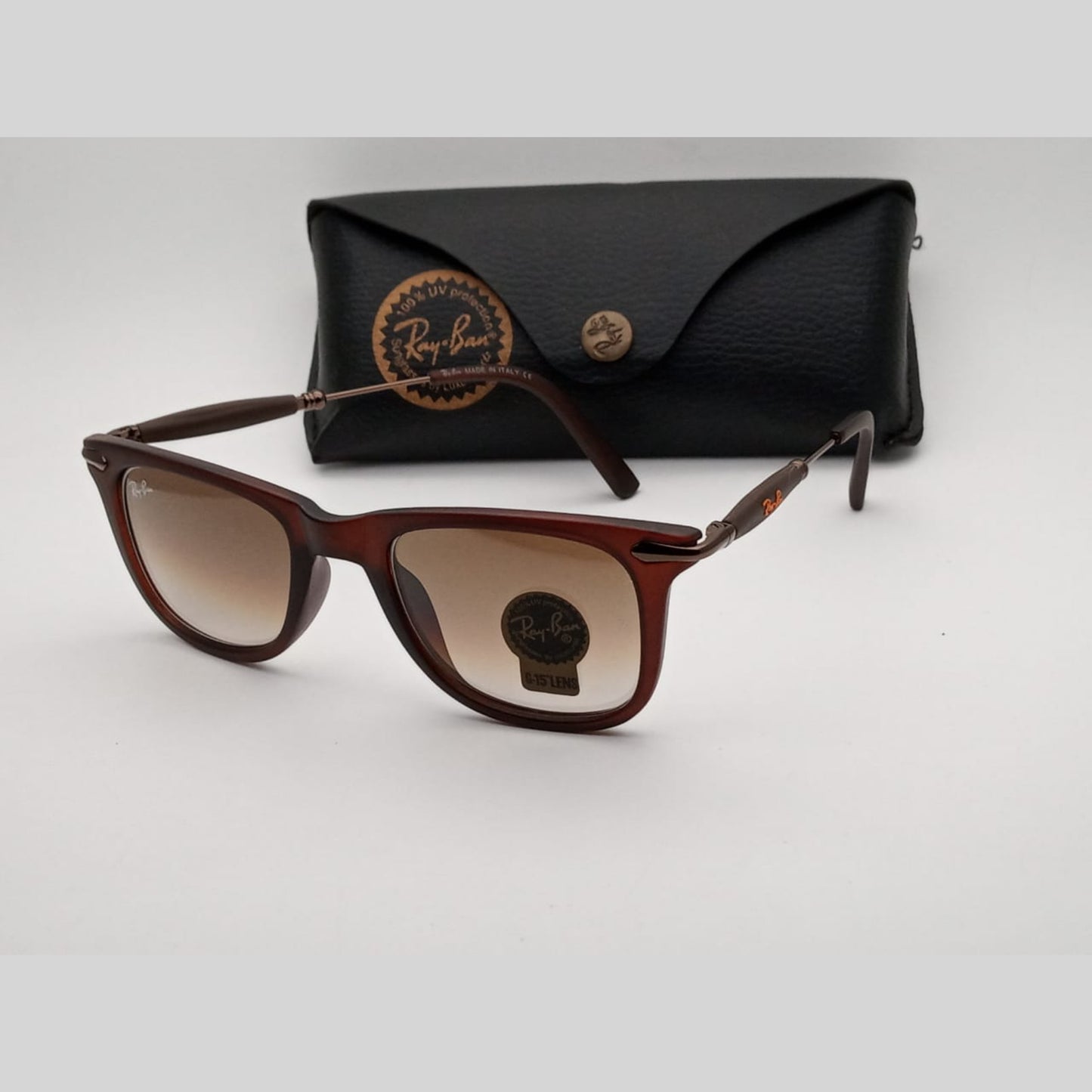 New Modern Addition Brown Shaded & Brown 2148 Square Sunglass For Unisex