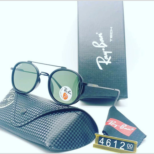 Green & Black 4612 Round Side Cap Causal All Suitable Sunglass For Men Women.
