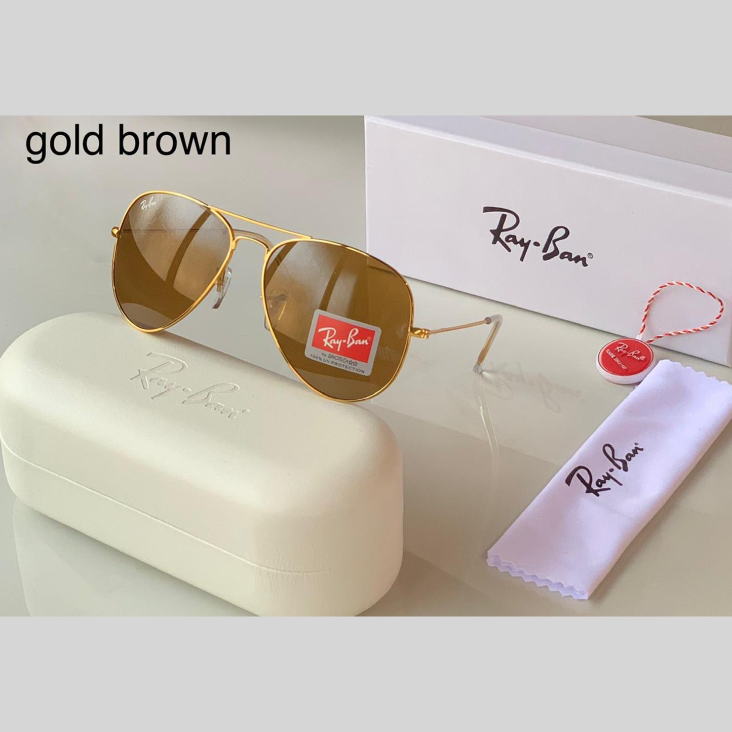 Brown & Gold ( 3026 ) Aviator Men's Hot Favorite Trendy Sunglasses.