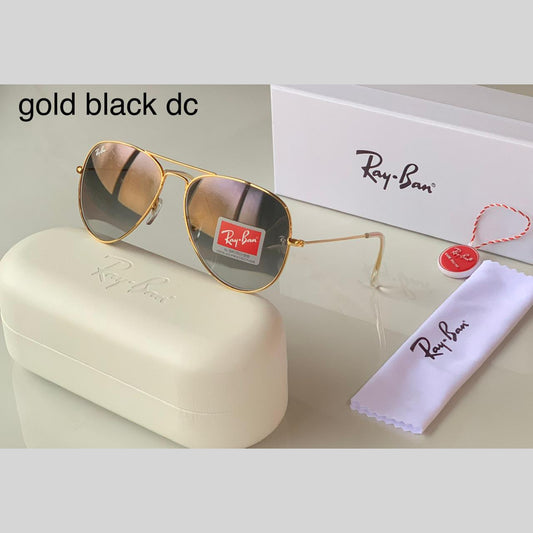 Black Shaded & Gold ( 3026 ) Aviator Men's Hot Favorite Trendy Sunglasses.