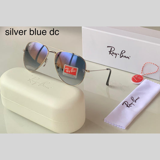 Blue Shaded & Silver ( 3026 ) Aviator Men's Hot Favorite Trendy Sunglasses.