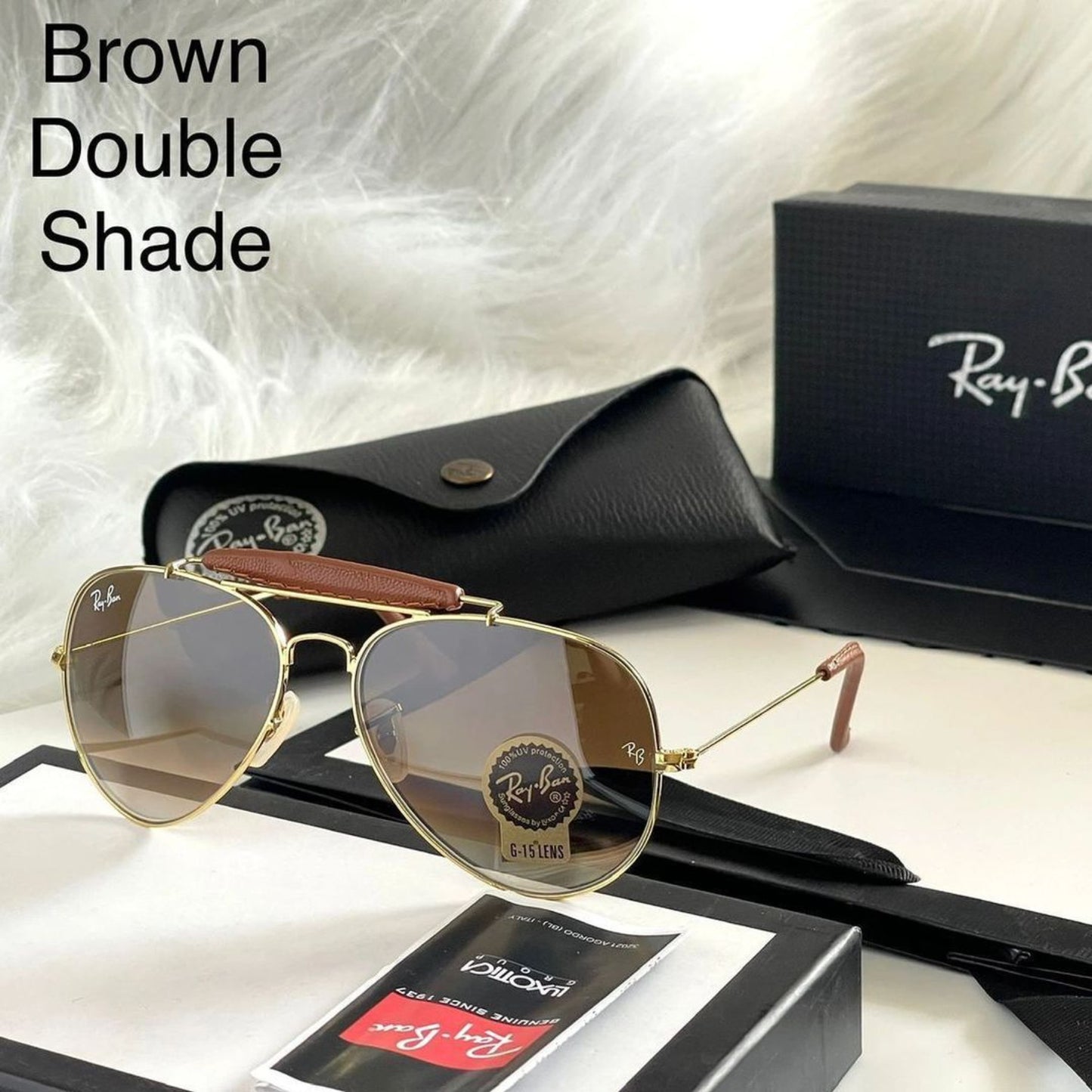 New Attractive Looking Brown Shaded & Gold 3422 Fancy Aviator Bridge Sunglass For Unisex