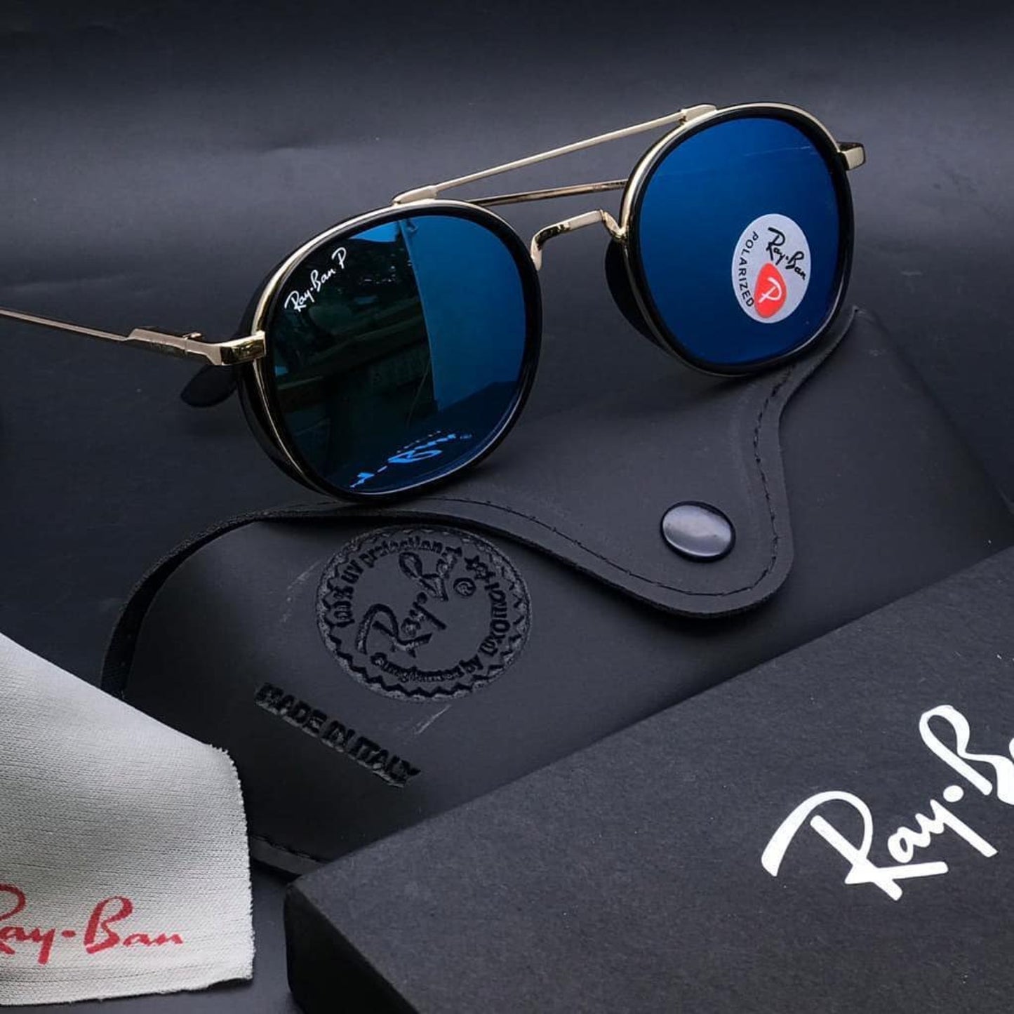 Blue & Gold 4612 Round Side Cap Causal All Suitable Sunglass For Men Women.