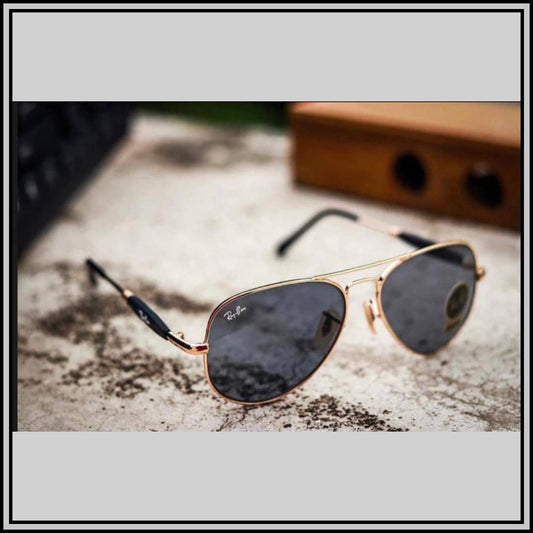 RAY-BAN Black & Gold ( 3517 ) New 26-mm Men's Sunglasses.