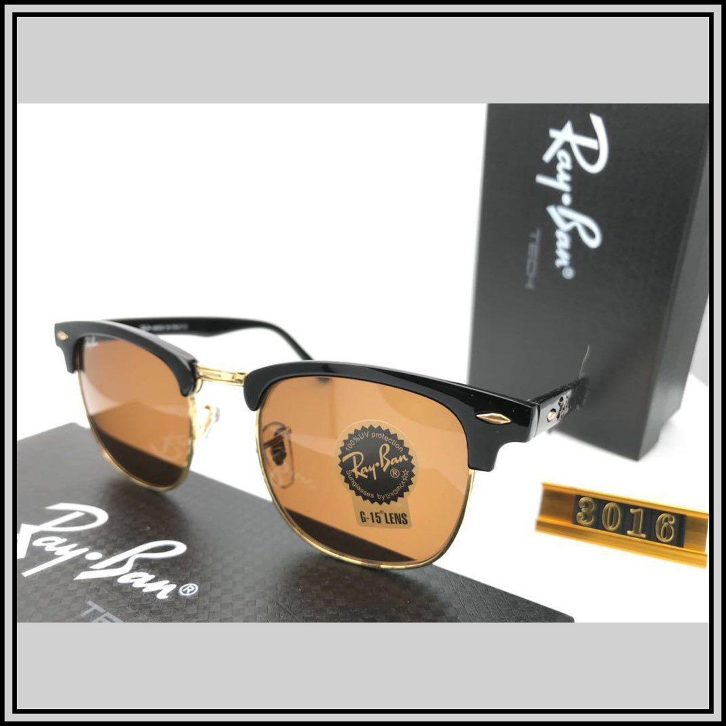 Brown & Gold ( 3016 ) New 26-mm Men's Sunglasses.